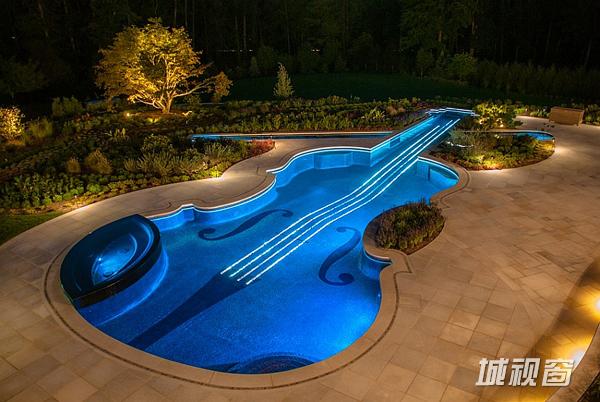 璀璨的魅力小提琴游泳池